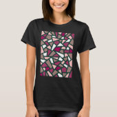 Black Geometric Abstract Pattern Roos Roze White 1 T-shirt (Voorkant)