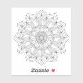 Black Geometric Floral Mandala v1 Sticker (Vel)