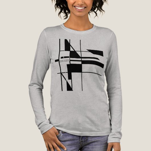 Black Geometric Gameboard MCM-geïnspireerd Abstrac Tri-Blend Shirt (Voorkant)
