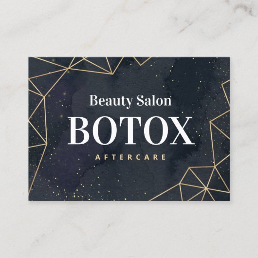 Black Geometric Gold Botox Aftercare Visitekaartje (Voorkant)