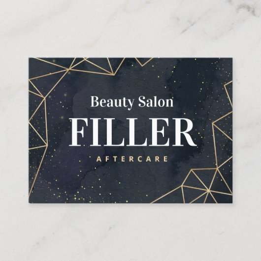 Black Geometric Gold Filler Aftercare Visitekaartje (Voorkant)