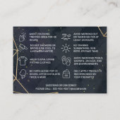 Black Geometric Gold Waxing Aftercare Card Visitekaartje (Achterkant)
