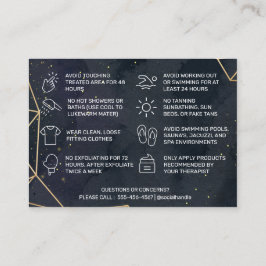 Black Geometric Gold Waxing Aftercare Card Visitekaartje
