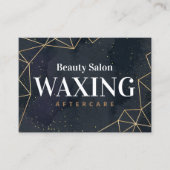 Black Geometric Gold Waxing Aftercare Card Visitekaartje (Voorkant)