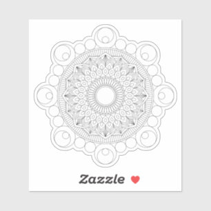 Black Geometric Mandala v2 Sticker