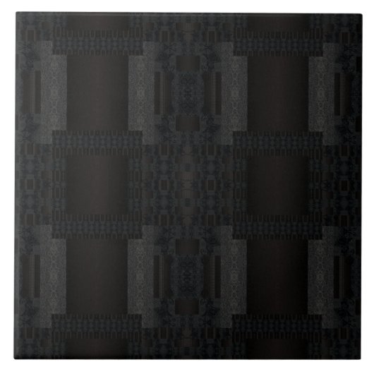 Black Geometric Pattern – Modern Minimalist Design Tegeltje (Voorkant)