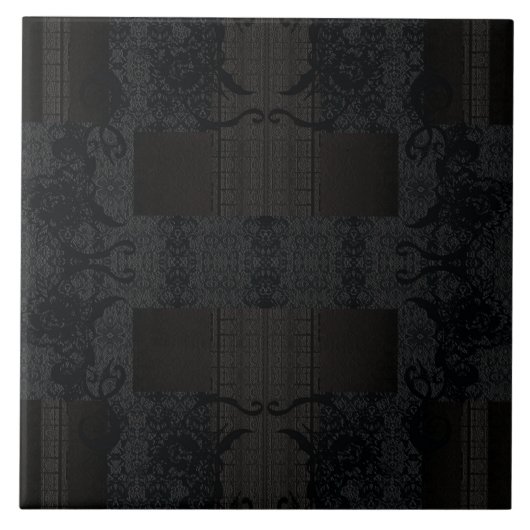 Black Geometric Pattern – Modern Minimalist Design Tegeltje (Voorkant)