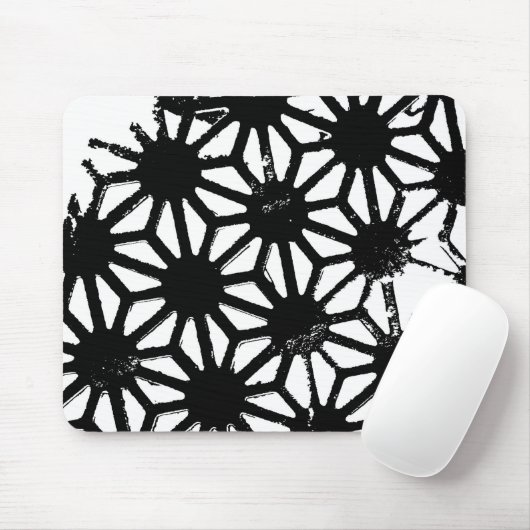 Black geometric pattern muismat (Met muis)