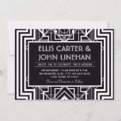 Black Geometric Wedding Invitations Kaart (Voorkant)