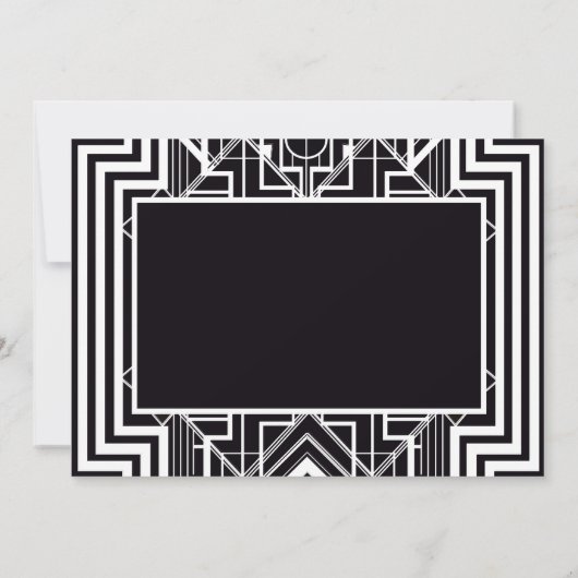 Black Geometric Wedding Invitations Kaart (Achterkant)