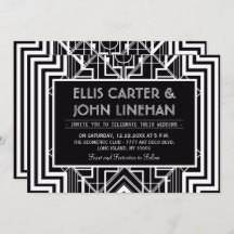 Black Geometric Wedding Invitations