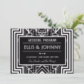 Black Geometric Wedding Programs Kaart (Staand voorkant)