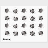 black geometry flower ronde sticker (Vel)