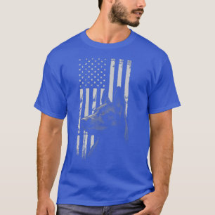 Black German Sheperd Patriotic USA Amerikaanse vla T-shirt