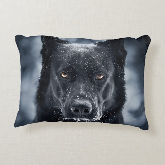 Black German Shepherd Accent Kussen (Achterkant)