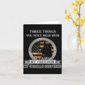 Black German Shepherd American Flag Three Things Y Kaart (Gele Bloem)