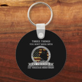 Black German Shepherd American Flag Three Things Y Sleutelhanger (Voorkant)