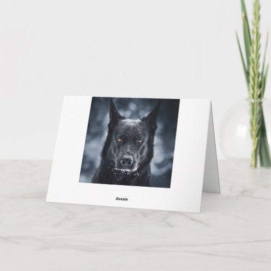 Black German Shepherd Bedankkaart (Achterkant)