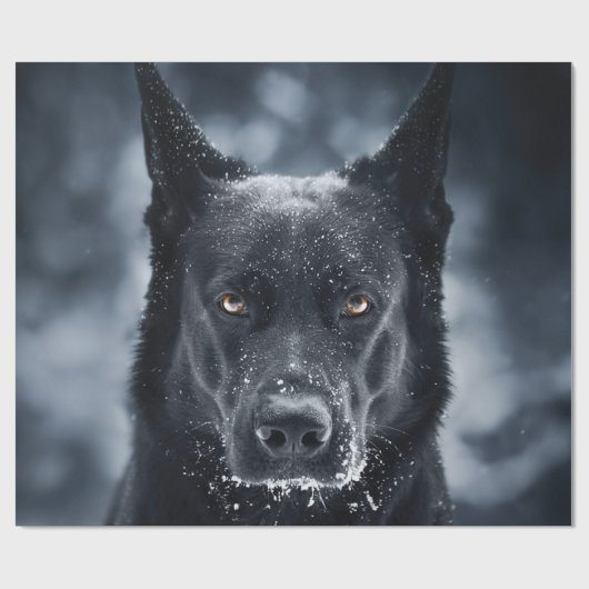 Black German Shepherd Cadeaupapier (Vlak)