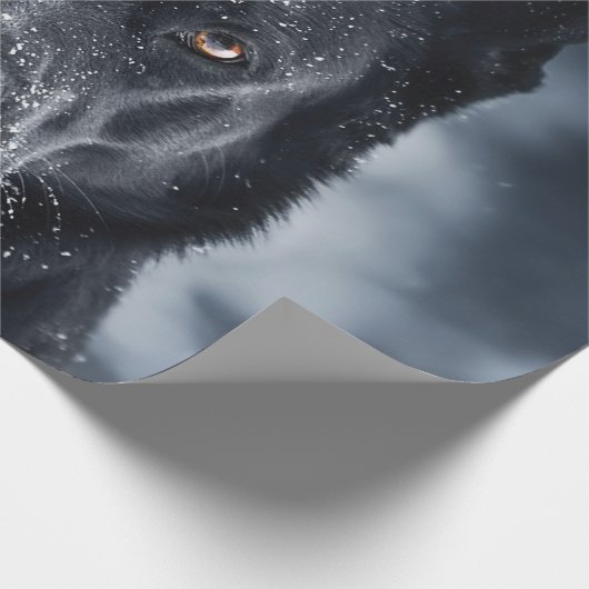 Black German Shepherd Cadeaupapier (Hoek)