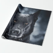 Black German Shepherd Cadeaupapier (Uitgerold)