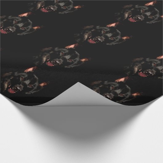 Black German Shepherd Cadeaupapier (Hoek)