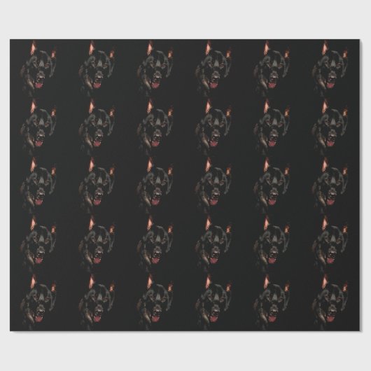 Black German Shepherd Cadeaupapier (Vlak)