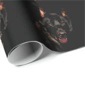 Black German Shepherd Cadeaupapier (Rol Hoek)