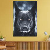 Black German Shepherd Canvas Afdruk (Insitu (Woonkamer))