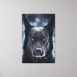 Black German Shepherd Canvas Afdruk