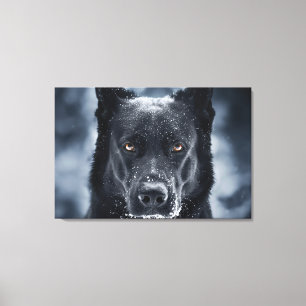 Black German Shepherd Canvas Afdruk