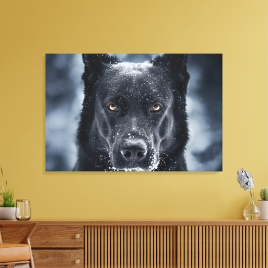 Black German Shepherd Canvas Afdruk (Insitu (Woonkamer))