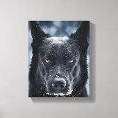 Black German Shepherd Canvas Afdruk (Voorkant)