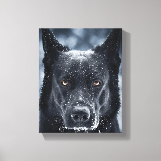 Black German Shepherd Canvas Afdruk (Voorkant)