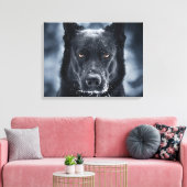 Black German Shepherd Canvas Afdruk (Insitu (Woonkamer))