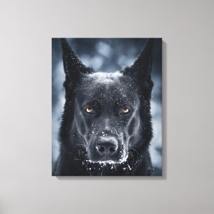 Black German Shepherd Canvas Afdruk