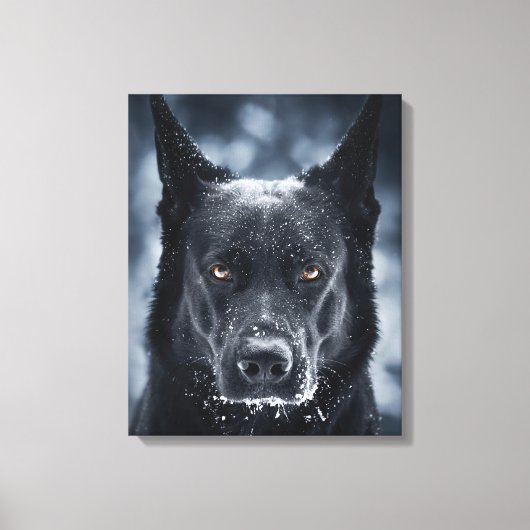 Black German Shepherd Canvas Afdruk (Voorkant)