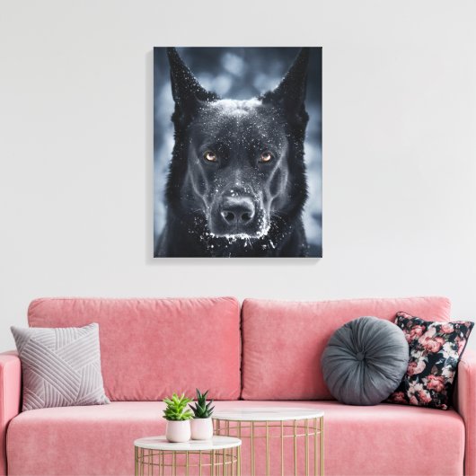 Black German Shepherd Canvas Afdruk (Insitu (Woonkamer))