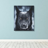 Black German Shepherd Canvas Afdruk (Insitu (Houten vloer))