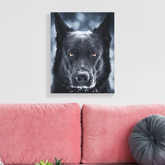 Black German Shepherd Canvas Afdruk (Insitu (Woonkamer))