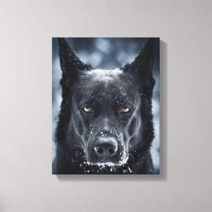 Black German Shepherd Canvas Afdruk