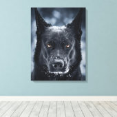 Black German Shepherd Canvas Afdruk (Insitu (Houten vloer))