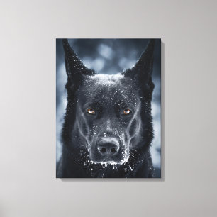 Black German Shepherd Canvas Afdruk