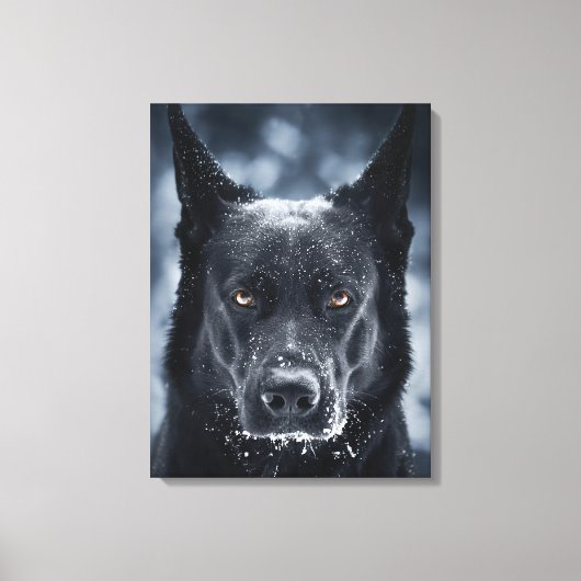 Black German Shepherd Canvas Afdruk (Voorkant)