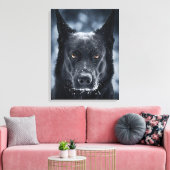 Black German Shepherd Canvas Afdruk (Insitu (Woonkamer))