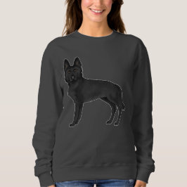 Black German Shepherd Cartoon Dog Illustratie Trui
