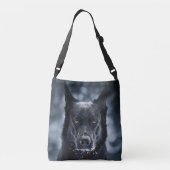Black German Shepherd Crossbody Tas (Achterkant)