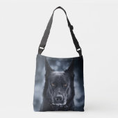 Black German Shepherd Crossbody Tas (Voorkant)