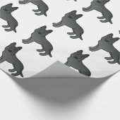 Black German Shepherd Cute Cartoon Dogs Cadeaupapier (Hoek)