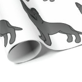 Black German Shepherd Cute Cartoon Dogs Cadeaupapier (Rol Hoek)